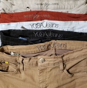 5 pairs of Second yoga jeans ankle cut size 27